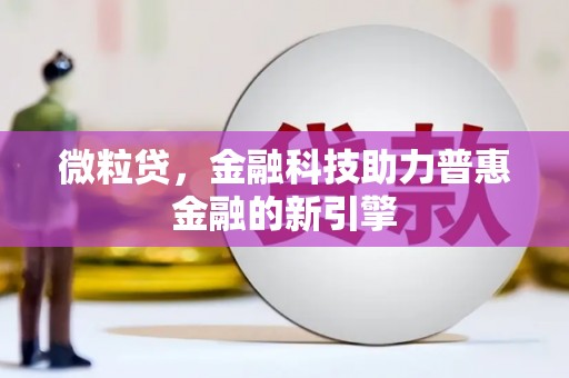 开阳微粒贷，金融科技助力普惠金融的新引擎