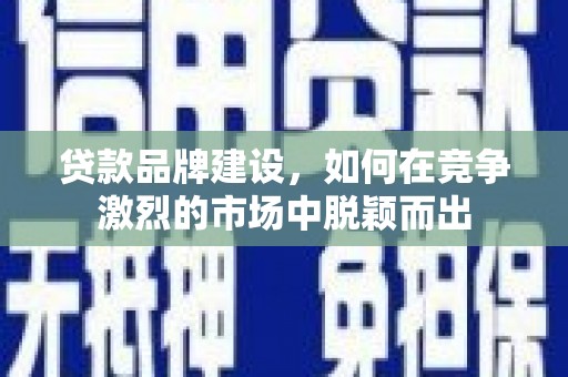 开阳贷款品牌建设，如何在竞争激烈的市场中脱颖而出