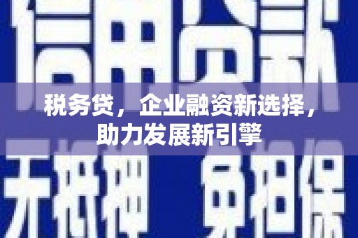 开阳税务贷，企业融资新选择，助力发展新引擎