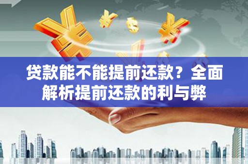 开阳贷款能不能提前还款？全面解析提前还款的利与弊