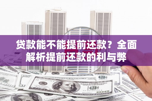 开阳贷款能不能提前还款？全面解析提前还款的利与弊