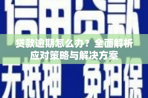 开阳贷款逾期怎么办？全面解析应对策略与解决方案
